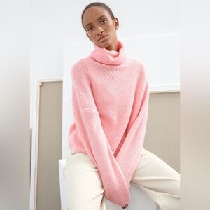 Cozy Pink Turtleneck Sweater